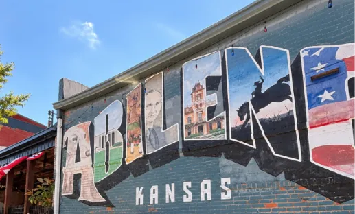 Abilene, Kansas mural in downtown Abilene