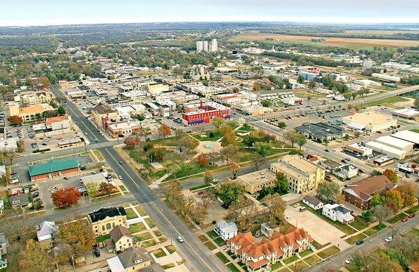 Aerial view of Junction City, Kansas
